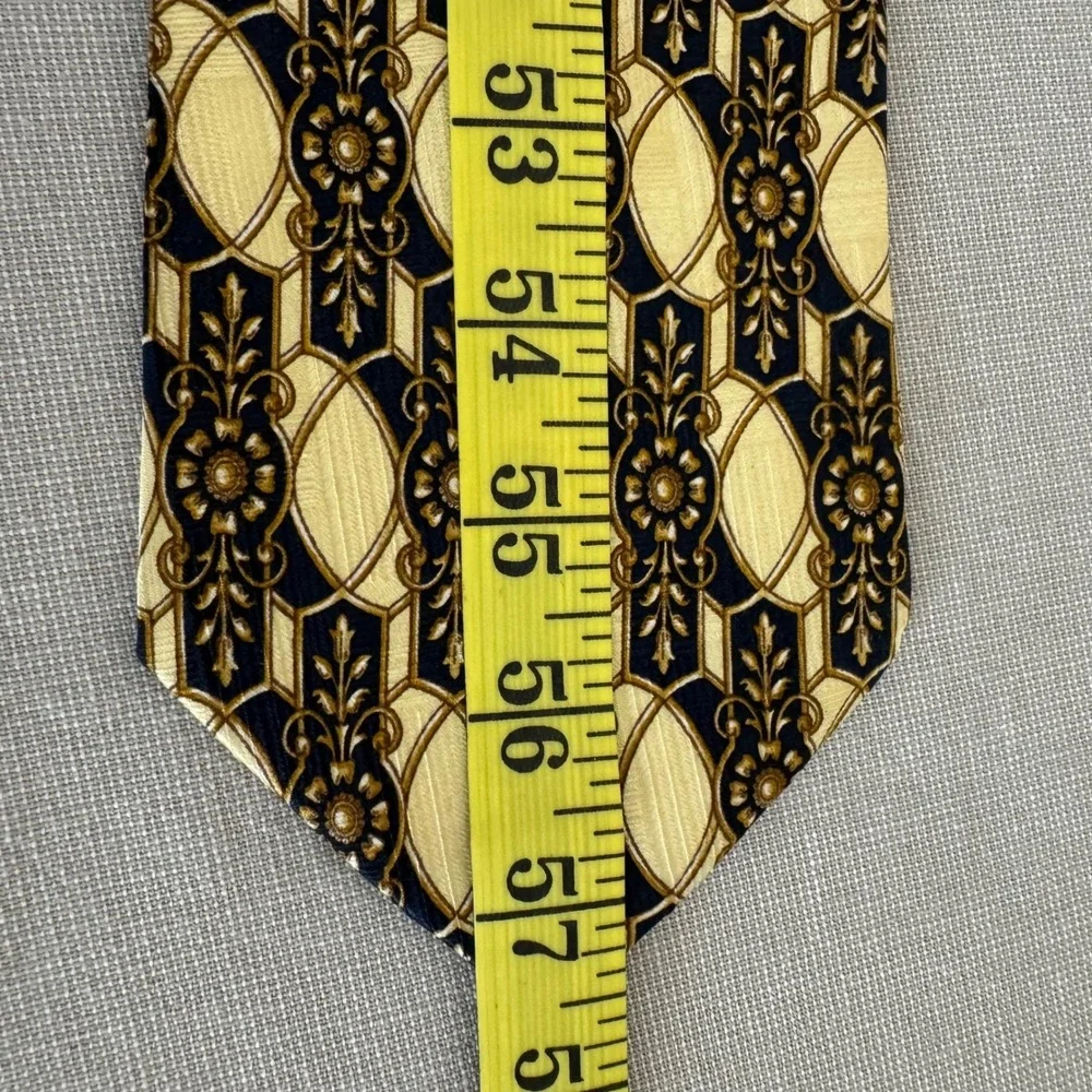 Pierre Balmain Couture Silk‎ Tie Black/Gold/Tan